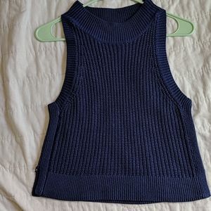 MO:VINT crochet top cobalt blue